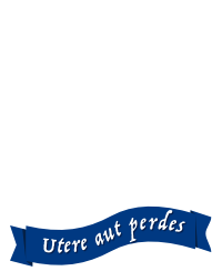 Dragon logo with Utere aut perdes motto (Use it or lose it)